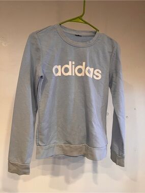 adidas Light Blue Sweatshirt with White Logo